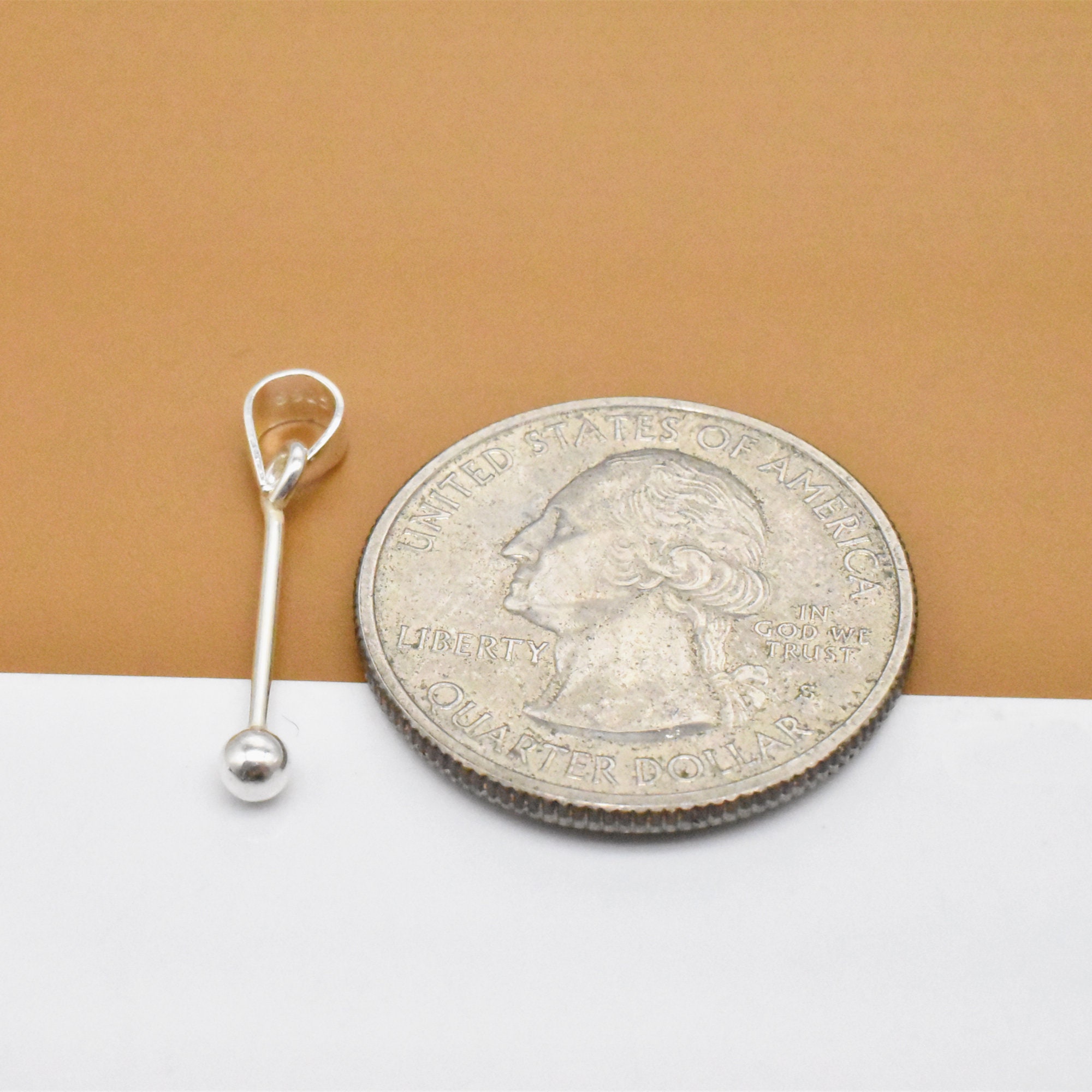 4 Sterling Silver Screw Pinch Bails with Ball End for Pearl Etsy