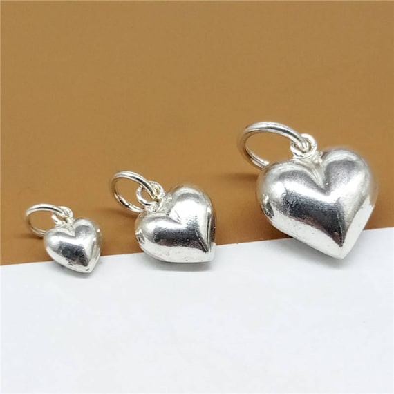 Genuine S925 Sterling Silver 3D HOPE Heart Charm For European Bead Bracelet 