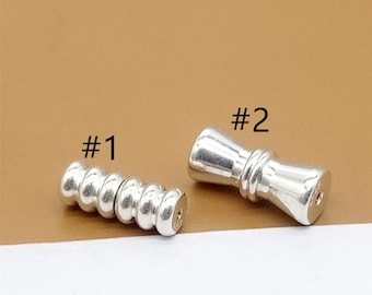 Sterling Silver Screw Clasp, 925 Silver Barrel Screw Clasp, Shiny Plain Clasp for Bracelet Necklace