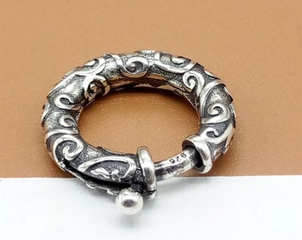 Sterlingzilveren veerringsluiting, 925 zilveren veersluiting, grote veersluiting, armbandsluiting, kettingsluiting, buitendiameter 20 mm