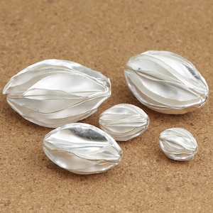 Thai Karen Hill Tribe Silver Oval Bead, Karen Tribe Silver Oval Flower Bead, Higher Silver Content Sterling Silver Oval Bead, Spacer Bead