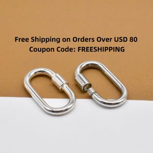 2 Sterling Silver Oval Screw Clasps, 925 Silver Screw Clasps, Oval Screw Connectors, Oval Clasps, Necklace Clasps, Bracelet Clasps