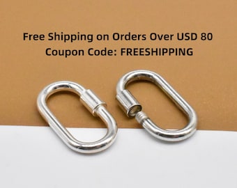 925 Sterling Silver Oval Screw Clasps, Screw Clasps, Oval Screw Connectors, Oval Clasps, Necklace Clasps, Bracelet Clasps