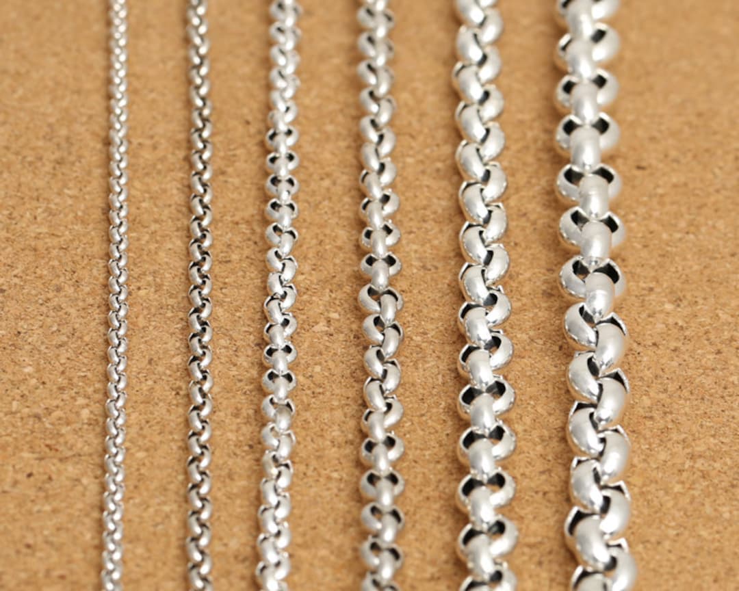 Sterling Silver Rolo Chain, 925 Silver Belcher Chain, Rolo Necklace Chain  3.5mm 4mm 5mm 6mm 8mm 10mm 18 20 22 24 26 28 30 32 34 36 38 Inches -   Canada