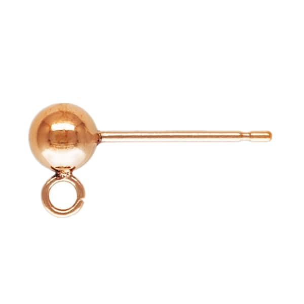 2 Paar 14K Rose Gold gefüllte Kugel Ohrstecker mit offenem Ring, Rose Gold gefüllte Ohrstecker mit Rückseiten, Kugel Ohrstecker, Ohrring Komponente