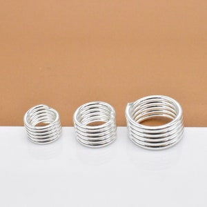 20 Sterling Silver Coiled Beads, 925 Silver Coiled Beads, Coiled Spacer Bead, Spring Style Bead, Necklace Bead, Bracelet Bead, 5mm 6mm 8mm