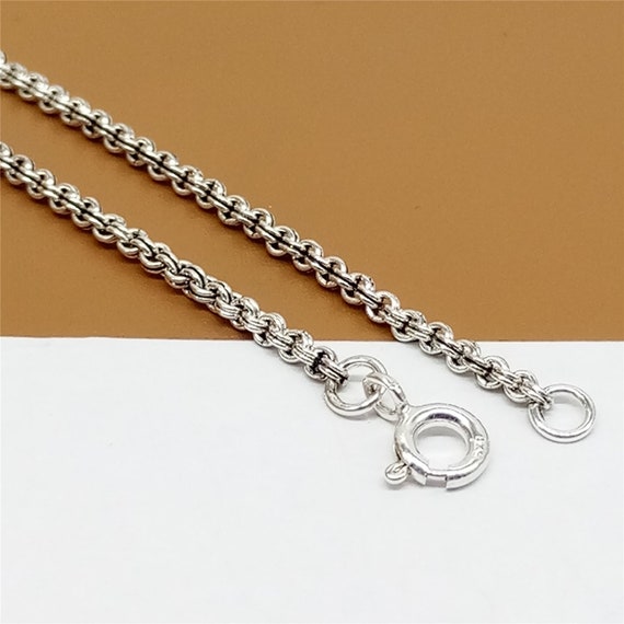 Sterling Silver Double Rolo Chain Garibaldi Chain 925 Etsy