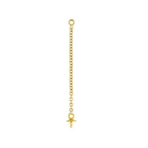 14K Gold Filled Cable Chain Drop w/ Cup & Peg for Pearls Beads, Gold Filled Cable Chain Drop Charm for Half Drilled Bead, Jewelry Making