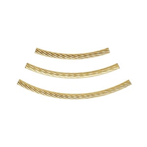 10pcs 14K Gold Filled Spiral Corrugated Curve Tubes, Gold Filled Tube Beads, Gold Filled Jewelry Findings 1/20 14K GF