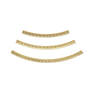 10pcs 14K Gold Filled Spiral Corrugated Curve Tubes, Gold Filled Tube Beads, Gold Filled Jewelry Findings 1/20 14K GF