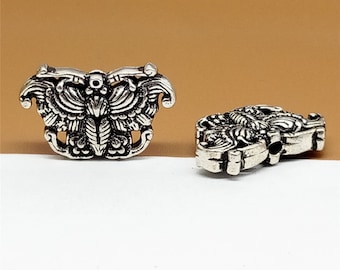925 Sterling Silver Butterfly Beads, Butterfly Beads, Butterfly Flat  Bead