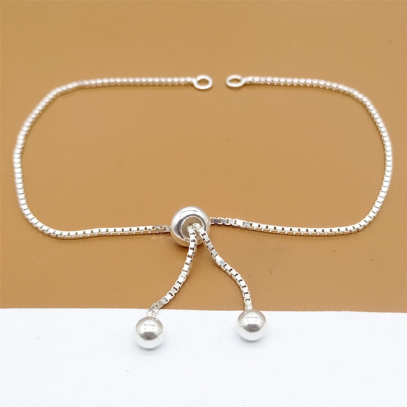 Sterling Silver Adjustable Bracelet Making Chain Etsy