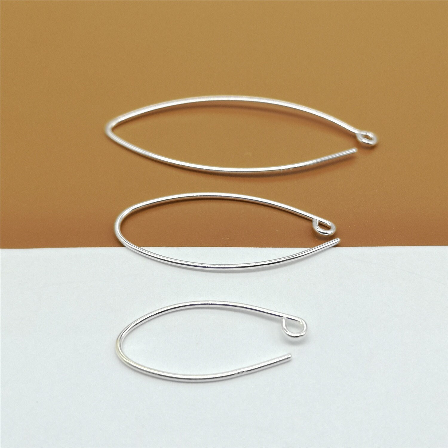 4 Pairs Sterling Silver Earring Hooks V Shape Earring Wire Etsy