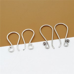 10 Pairs Karen Hill Tribe Silver Hook Earring Wires, Ear Wires, Higher Silver Content than Sterling Silver Ear Wires
