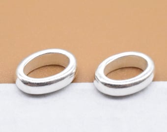 6 Sterling Silver Oval Closed Jump Rings, 925 Silver Shiny Jump Ring, Oval Ring, Ring Spacer for Bracelet 9.5mm x 6.5mm w/ 2.5mm Thickness