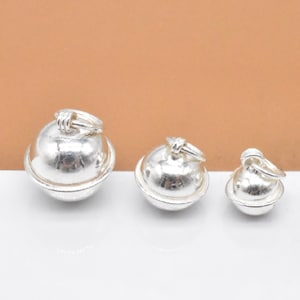 2 Sterling Silver Bell Charms, Jingle Bell Charms, 925 Silver Bell Charms, Shiny Bell Charms, Round Bell Charms, Bracelet Charm 7mm 8mm 10mm