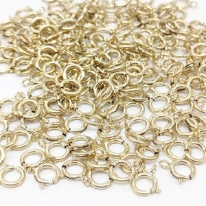 20pcs 14K Gold Filled Spring Ring Clasps w/ Open Ring 6mm Gold Filled Spring Rings 1/20 14K