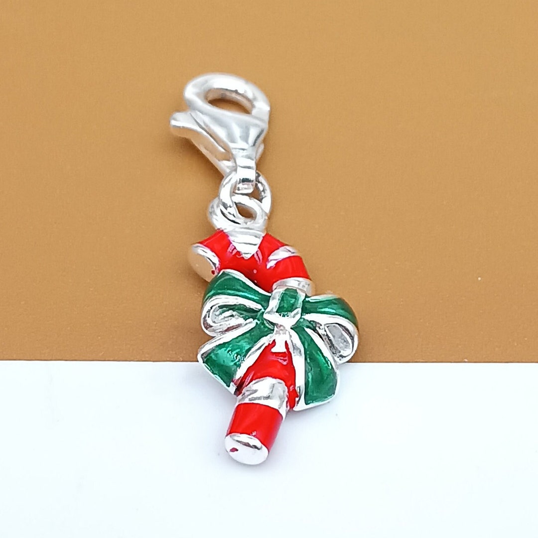Sterling Silver Candy Cane Charm 925 Silver Candy Cane Etsy Australia
