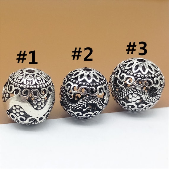 Sterling Silver Dragon Bead 925 Silver Dragon Bead Bracelet Etsy