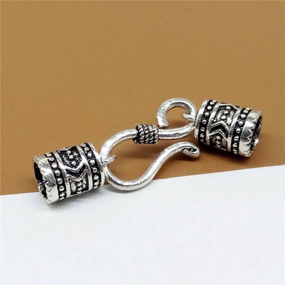 2 Sterling Silver Leather End Cap Leather Cord End Cap With - Etsy