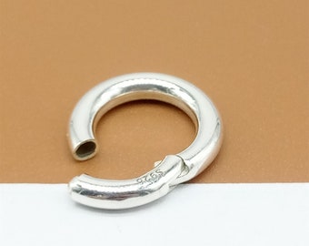 Sterlingzilveren veerringsluiting 16 mm, 925 zilveren veerringsluiting, ronde sluiting, cirkelsluiting, armbandsluiting, kettingsluiting