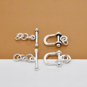 2 Sterling Silver Toggle Clasps, 925 Silver Toggle Clasps, Chain Toggle Clasps, Bracelet Clasp, Necklace Clasp, Jewelry Making