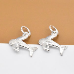 5 Sterling Silver Dolphin Charms, 925 Silver Dolphin Charms, Shiny Dolphin Charm, Ocean Charm, Sea Charm, Bracelet Charm, Necklace Charm