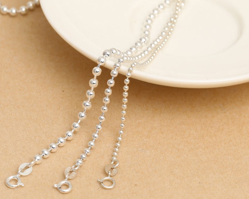 Sterling Silver Bead Chain Sterling Silver Bead Ball Chain Etsy