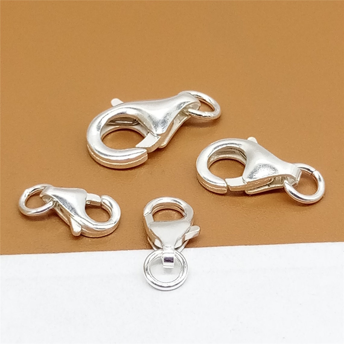 10 Sterling Silver Trigger Clasp Lobster Clasps 925 Silver Etsy
