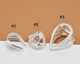 10 enganches de plata esterlina abiertos o cerrados, enganches de plata 925, enganche cerrado soldado, enganche para dije, enganche para colgante, enganche para collar, enganche para joyería
