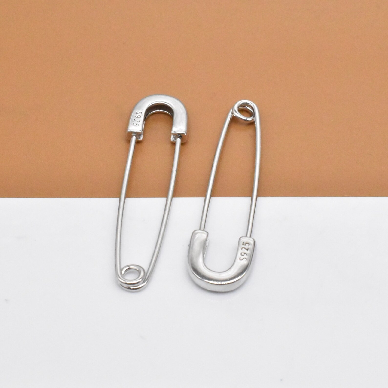 4 Sterling Silver Plain Brooch Pin Back with Rhodium Plated Etsy