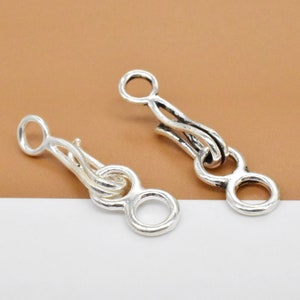 5 Sets Sterling Silver Hook and Eye Clasps, 925 Silver Hook Clasps, Hook and Eye Connectors, Infinity Connector Clasps, Hook Connectors