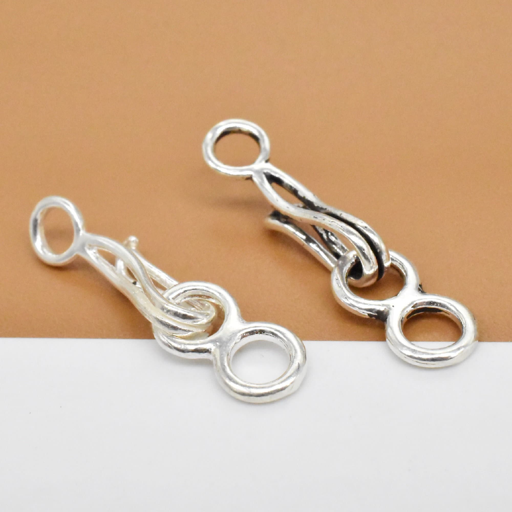 2 S Hook, Sterling Silver, Clasps, Large Hooks for Jewelry, 18mm, Findings,  Bali Style Hooks and Connectors, Wholesale 