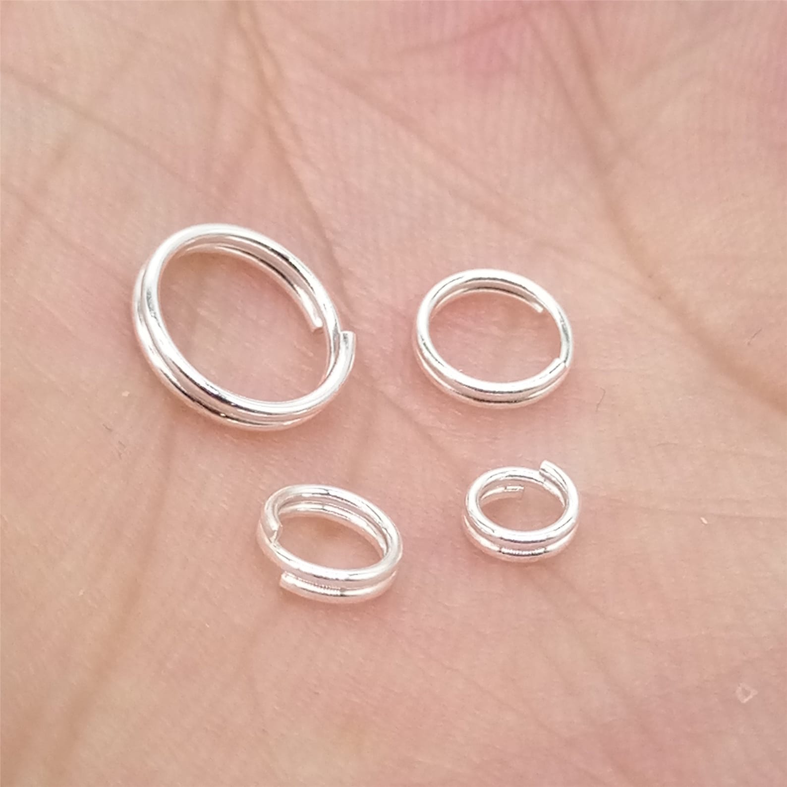30 Sterling Silver Split Rings 4mm 5mm 6mm 7mm 8mm, Silver Split Ring