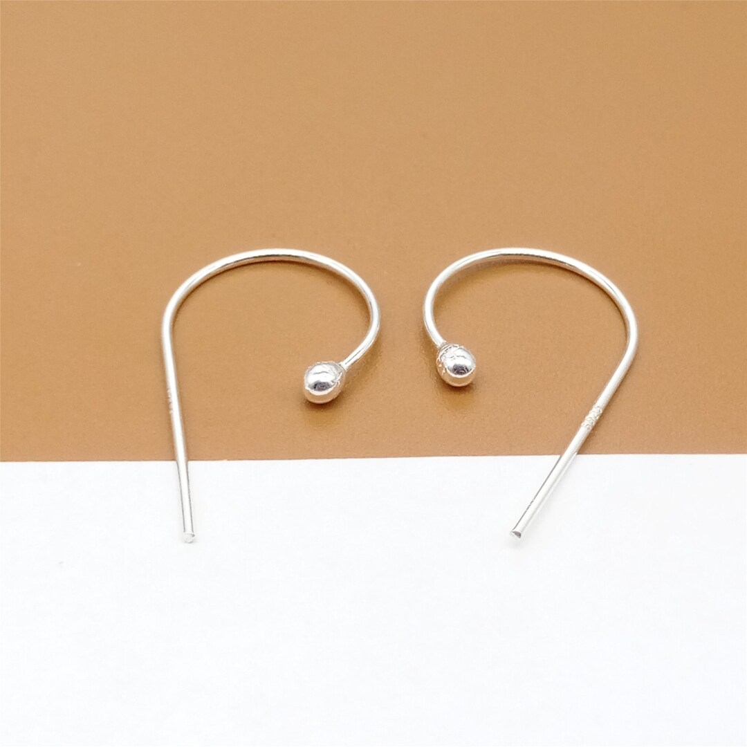 5 Pairs Sterling Silver Earring Hooks With Bead 2.5mm 925 - Etsy