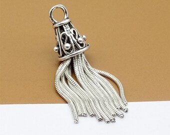Breloque pampille en argent sterling, pendentif pampille chaîne serpent pour collier à pampille, breloque pampille serpent en argent 925, bijoux pampilles