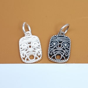 4 Sterling Silver Hollow Zashi Lhamo Charms, 925 Silver Fortune Small Pendant, Wealth Charm, Tibetan Buddhist Charm, Bracelet Charm