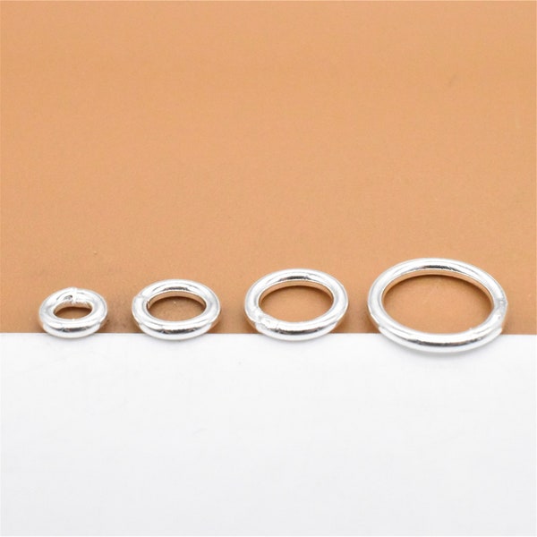 50 Sterling Silver Closed Jump Ring, 925 Sterling Silver Closed Jump Ring 3mm 4mm 5mm 6mm , Wire 22 Gauge, approx 0.6mm