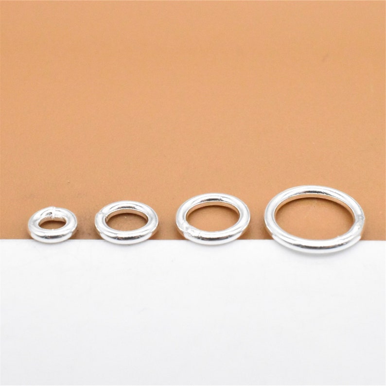 50 Sterling Silver Closed Jump Ring, 925 Sterling Silver Closed Jump Ring 3mm 4mm 5mm 6mm , Wire 22 Gauge, approx 0.6mm image 1