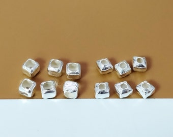 20 Sterling Silver Small Cube Beads, 925 Silver Cube Seed Bead, Cubic Bead, Cube Pony Bead, Block Bead, Bracelet Bead, Necklace Bead 3mm