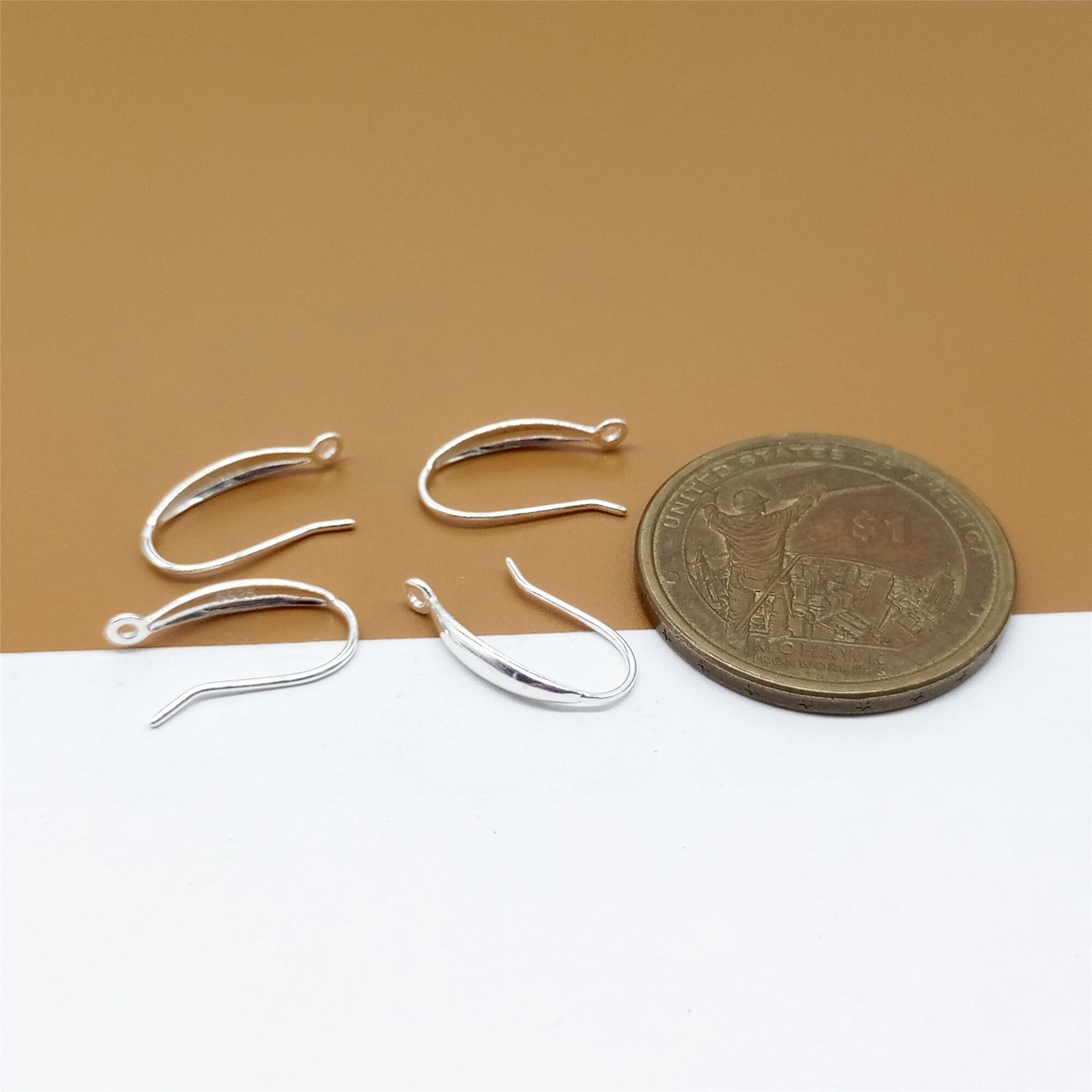 Fish Hook Earring Backs 12pcs Silver Rhinestone - DIY Jewelry Making Supplies With Open Loop For Charm Pendants Earring Hooks