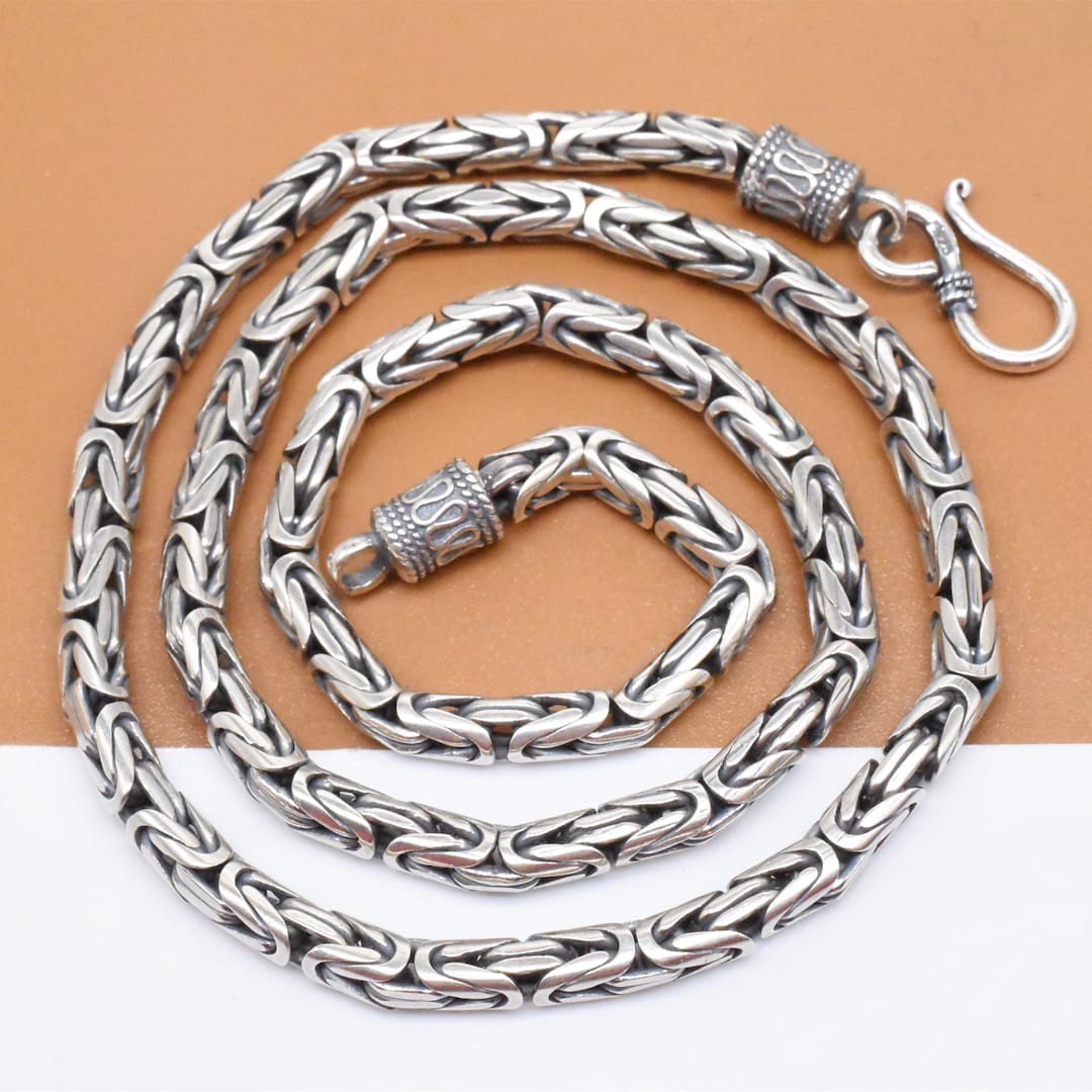 7mm Byzantine Extender for Bracelet Chain Necklace Real 925 Sterling Silver