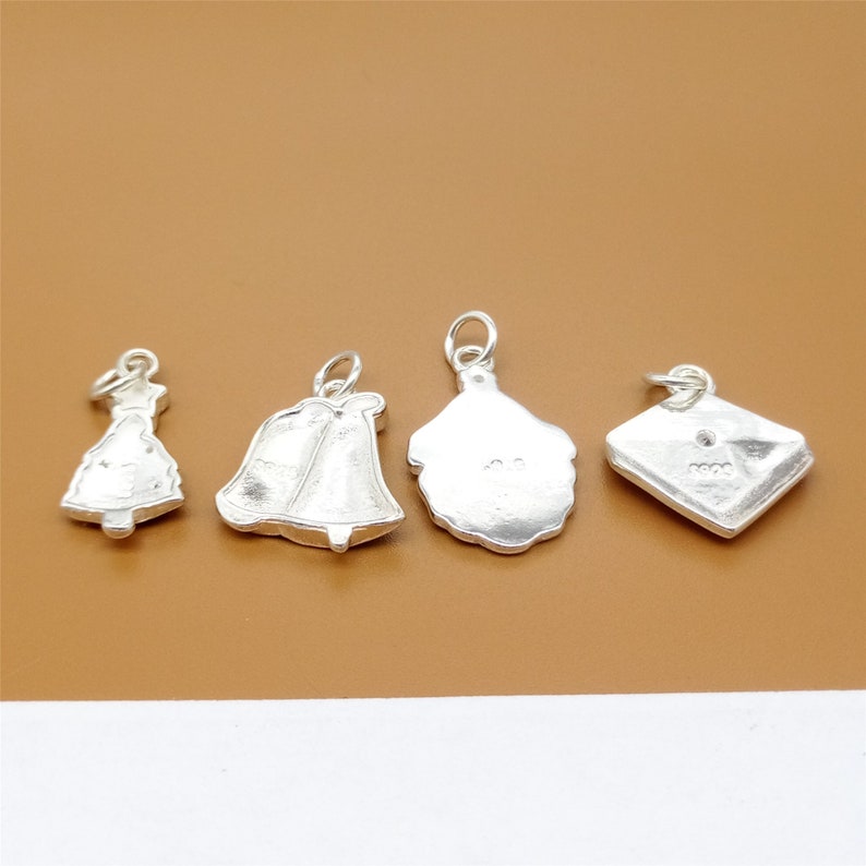 Santa Claus Charm Sock Charm Reindeer Charm Present Charm Christmas Tree Charm Bell Charm Sterling Silver Christmas Charms