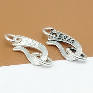 5 Hakenverschlüsse aus Sterling Silber, 925 Silber Hakenverschlüsse 925 gestempelt für Armband-Halskette