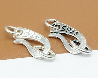 2 Sterling Silver Hook Clasps, 925 Silver Hook Clasps 925 Stamped for Bracelet Necklace