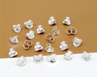 40 Sterling Silver Ear Nuts, Earring Backs, Earring backing, 925 Silver Earring Nuts, Wholesale Blanks