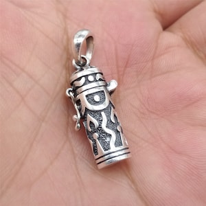 Sterling Silver Cylinder Locket Charm, 925 Silver Cylinder Prayer Box Charm, Evil Eye Cylinder Locket Pendant, Wish Box, Memory Box