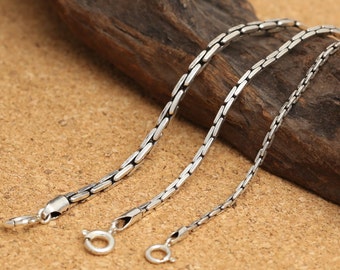 Sterling Silver Rice Grain Bali Chain, Sterling Grain Bali Chain, 925 Silver Bali Chain Necklace 1.5mm 2mm 2.8mm 18" 20" 22" Inches