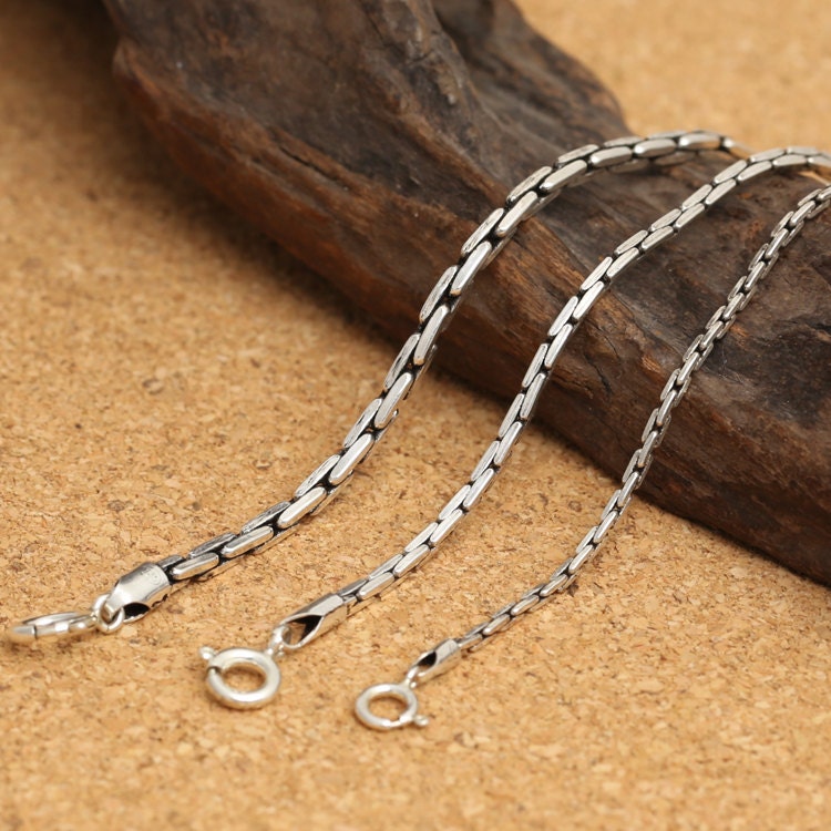 Sterling Silver Rice Grain Bali Chain, Sterling Grain Bali Chain