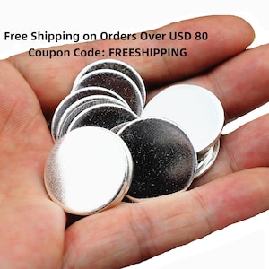 Sterling Silver Round Blanks, 925 Silver Disc Blank, Flat Slice Blank for Engraving, Diameter 10mm 15mm  20mm 30mm 40mm 50mm